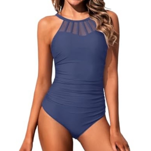 Other - Elegant Blue Halter One-Piece Swimsuit.    <<<<103>>>>